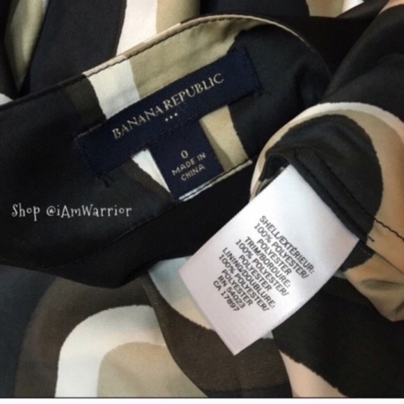 Banana Republic satin puff sleeve abstract printed wrap dress *shop@iamwarrior - Picture 6 of 7